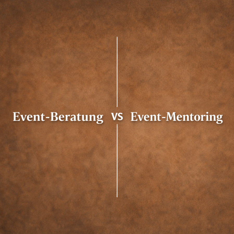 Schriftzüge Event-Beratung versus Event-Mentoring