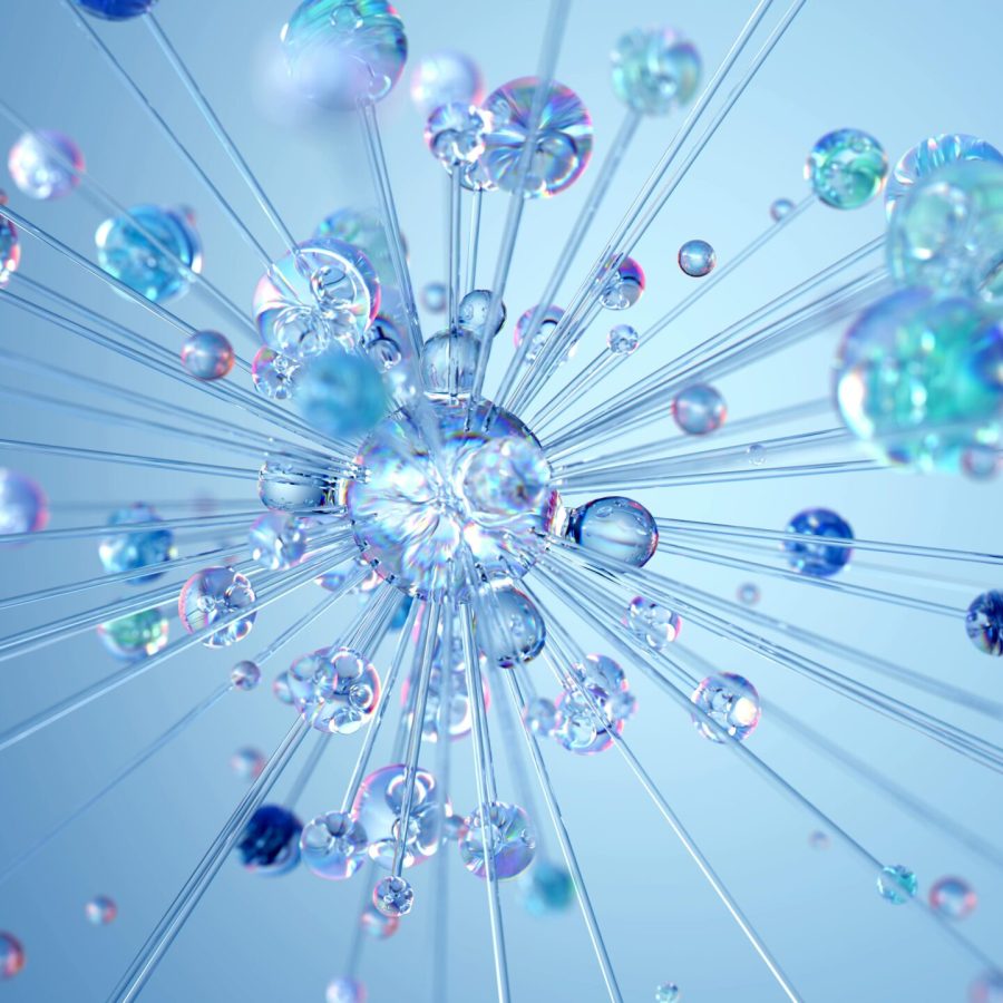 Blaue Kristall-Bubbles