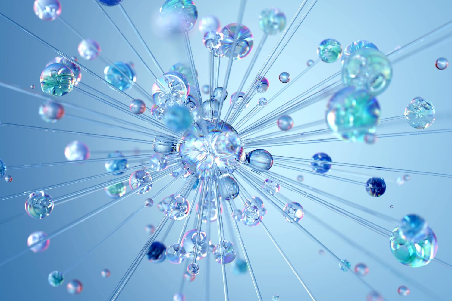 Blaue Kristall-Bubbles